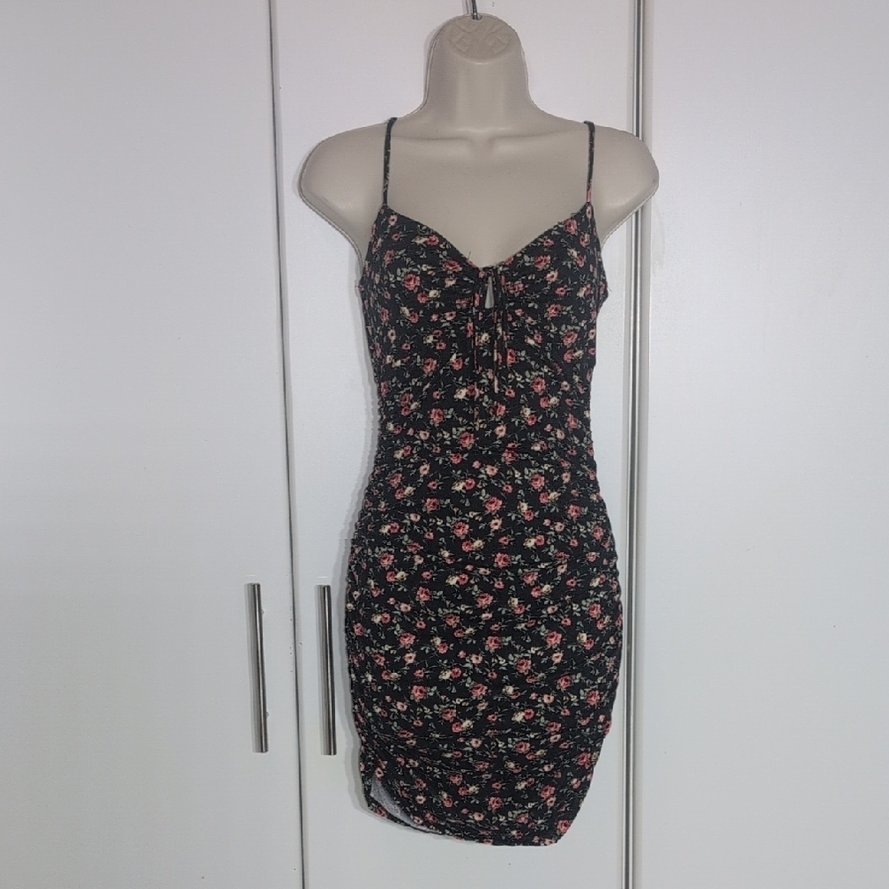 Windsor Black and Pink Floral Mini Dress